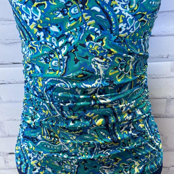 Chaps Blue Paisley Tankini Swimsuit – Size 8 - Picture 2 of 9